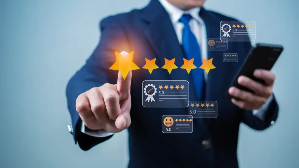 businessman using the phone to check customer service. customer