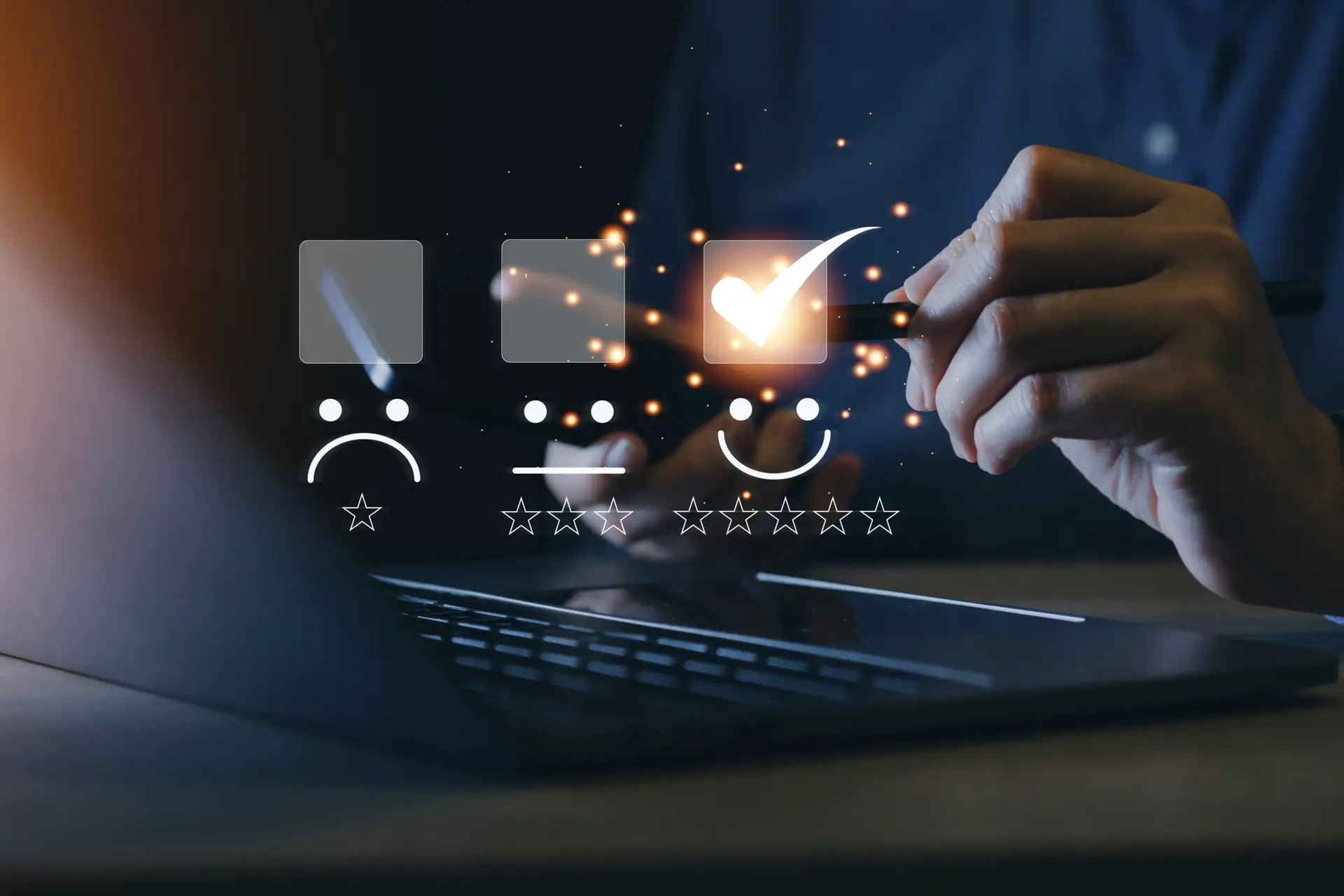 customer service and satisfaction concept, business people touch